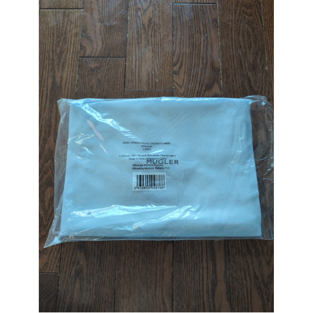 New Mugler Perfume Bag/ Toiletry Bag Makeup Bag, Travel, Cream Color, 8X10 Inch